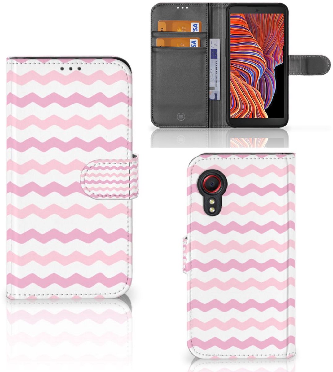 Samsung Galaxy Xcover 5 Telefoon Hoesje Waves Roze