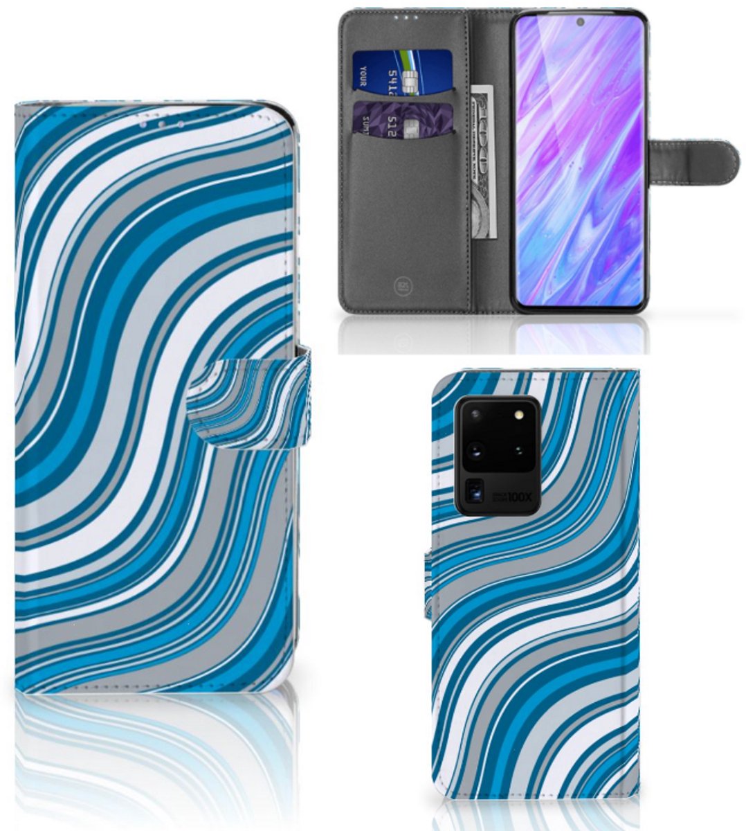 Samsung Galaxy S20 Ultra Telefoon Hoesje Waves Blue