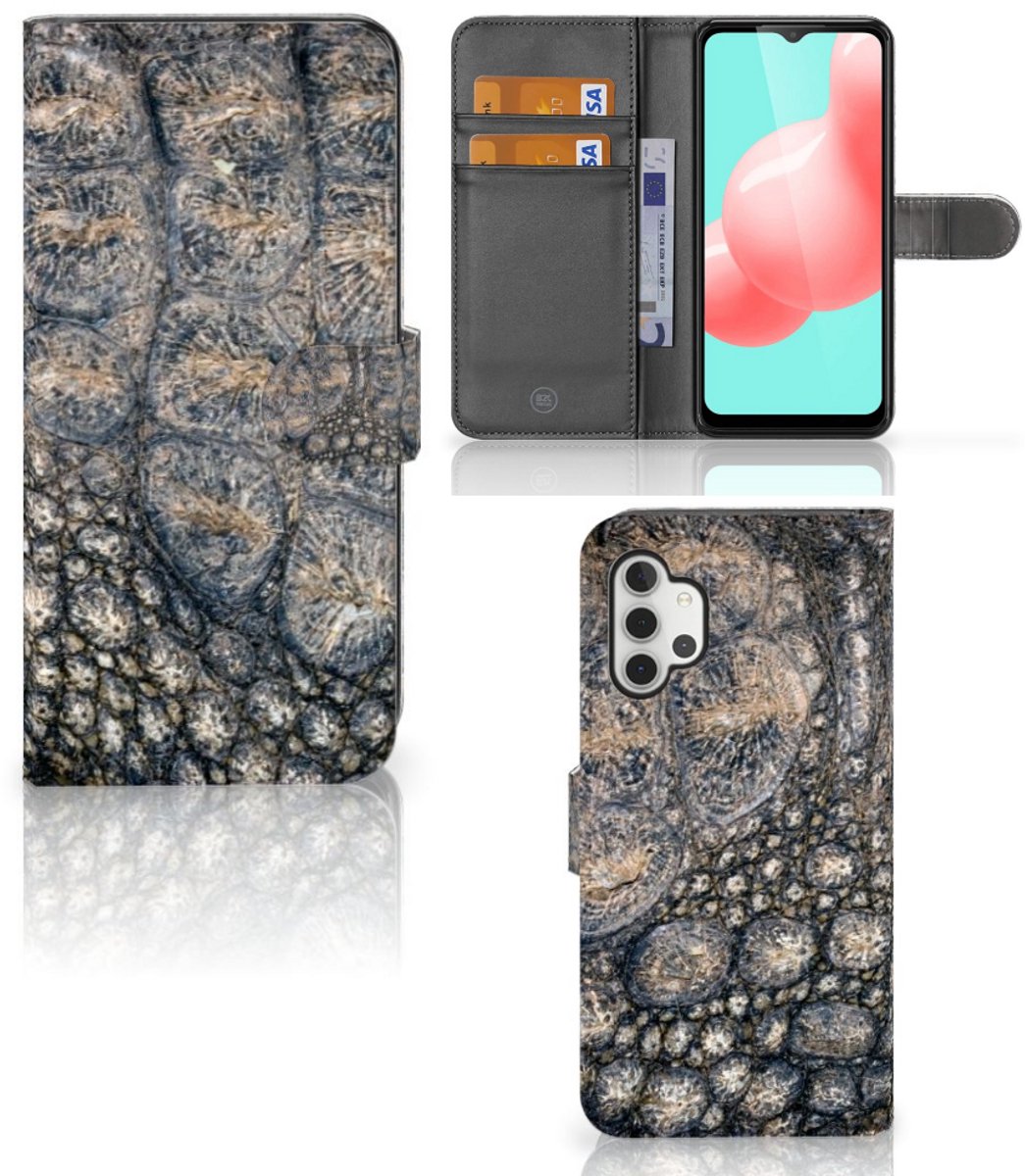 Samsung Galaxy A32 5G Telefoonhoesje met Pasjes Krokodillenprint
