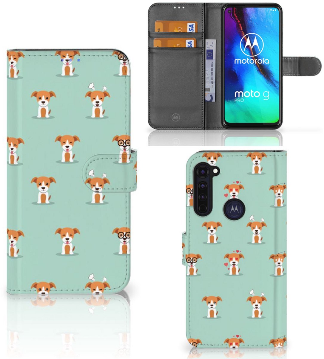 Motorola Moto G Pro Telefoonhoesje met Pasjes Pups