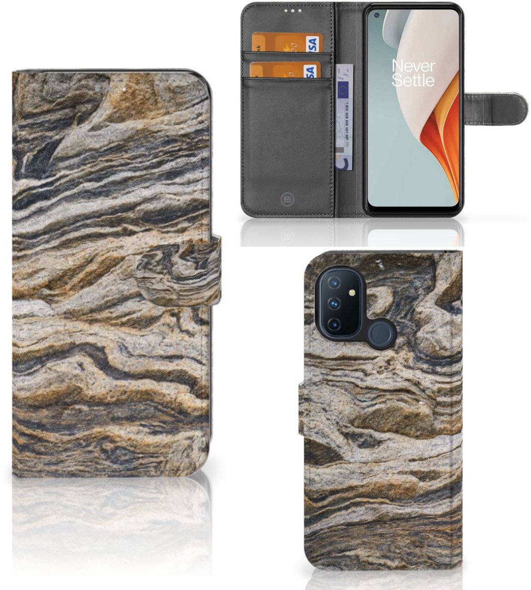 Boekhoesje voor OnePlus Nord N100 Bookcase Steen