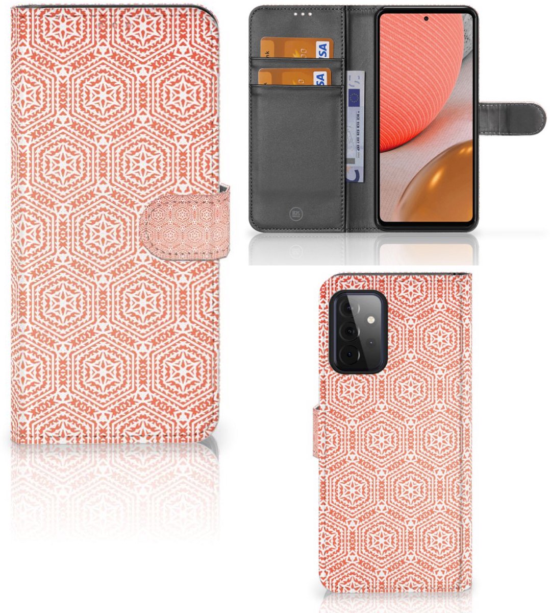 Samsung Galaxy A72 Telefoon Hoesje Pattern Orange