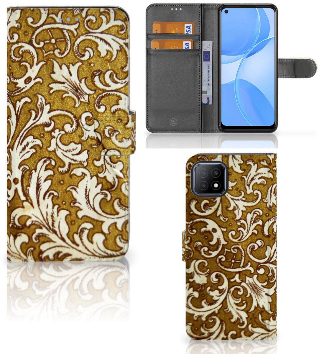 Wallet Case OPPO A73 5G Barok Goud