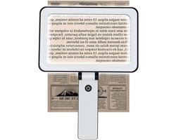 Inklapbare Leesloep - Vergrootglas met Licht - Ouderen Lezen - Inklapbare Handgreep - 5x Vergroting - Wit