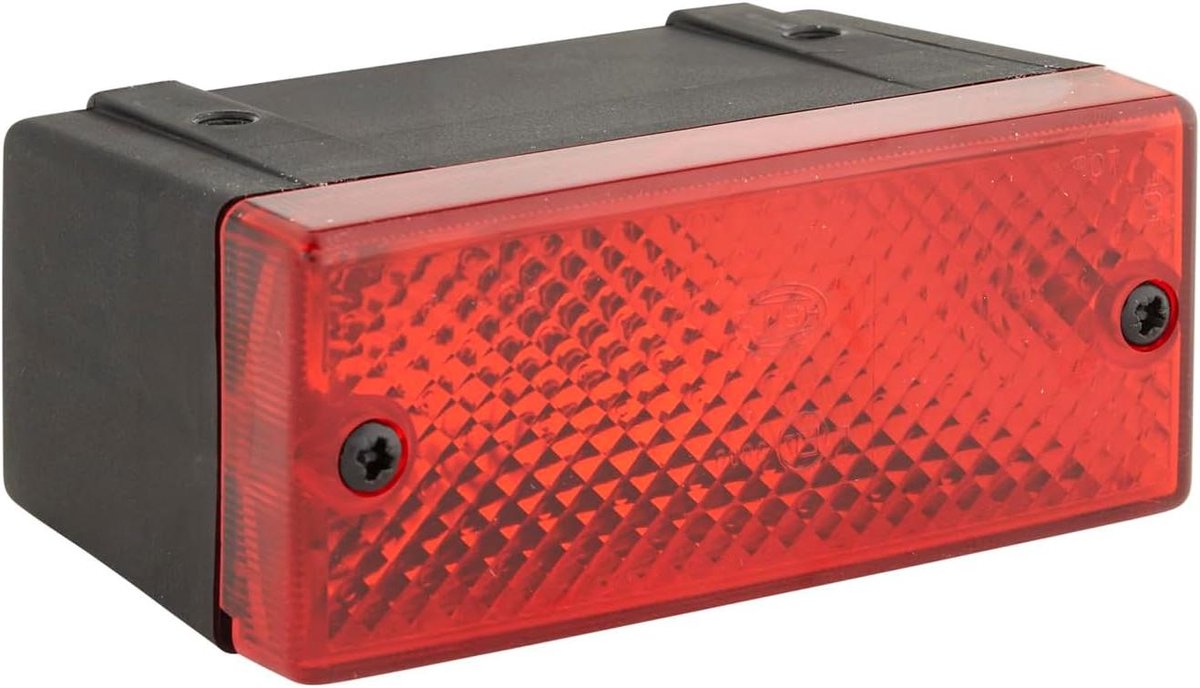 HELLA 2NE 006 609-001 Mistachterlamp - Halogeen - 12V - Opbouw - Lenskleur: Rood - Stekker: Platte stekker - rechts/links