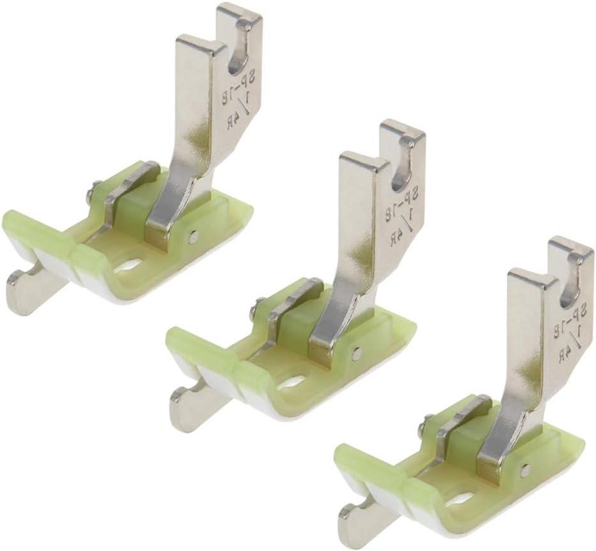 Naaivoet Set - Compenserende Voet - Ritsen Naaien - Scharnierende Voet met Gids - 1/4 inch - Zilver