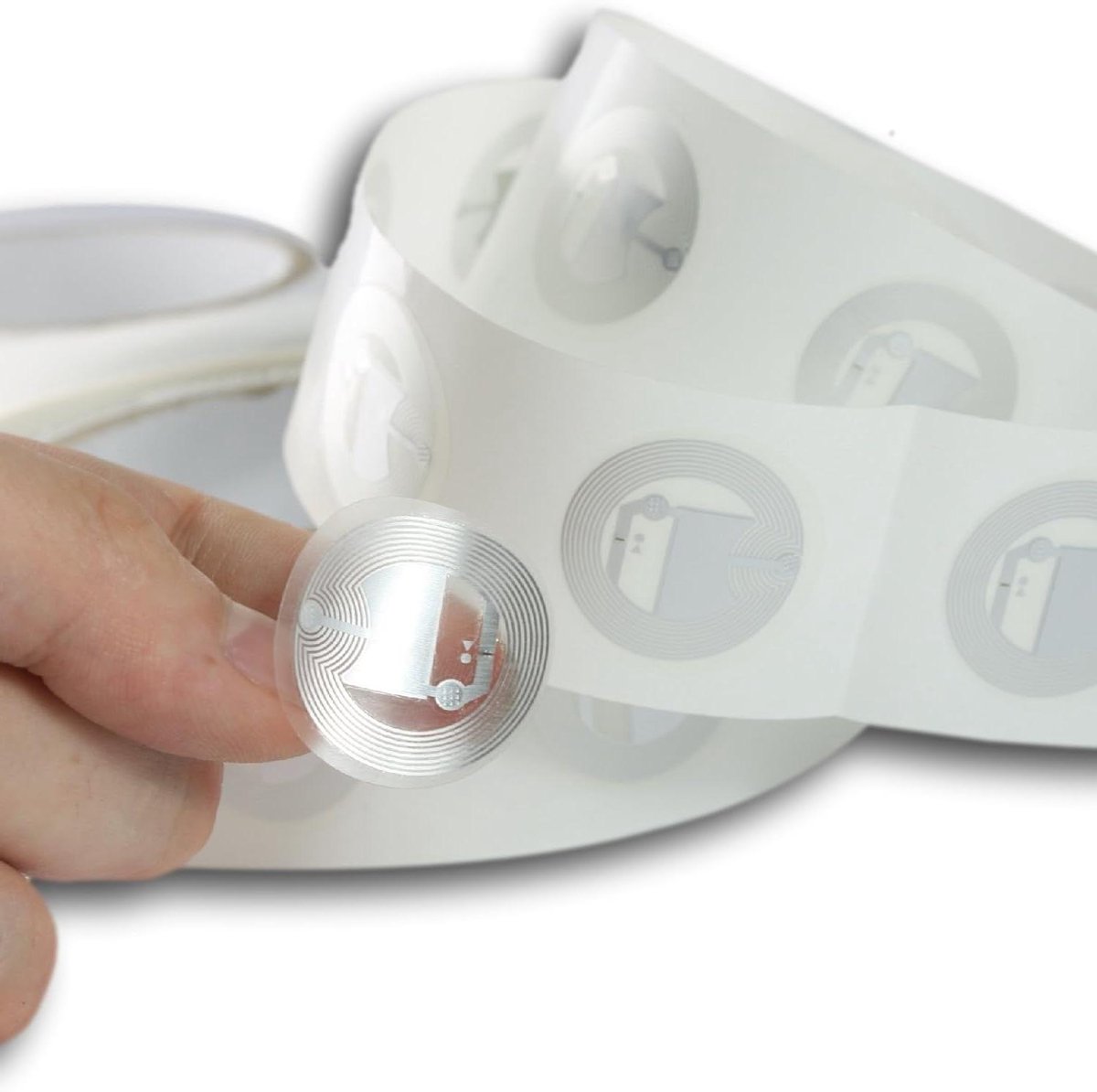 NFC Tags - Slimme Stickers - Automatisering Thuis - NXP NTAG213 Chip - 25mm Rond - Transparant
