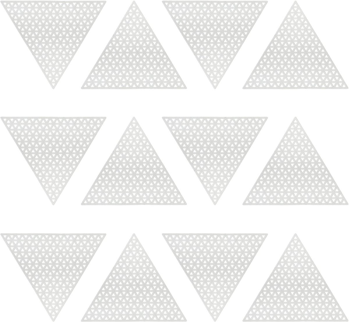 Plastic Canvas Driehoeken - Borduurgazen Vellen - Ambachtelijke Projecten - Flexibel Niet Breekbaar - 75mm Zijde - Transparant Wit