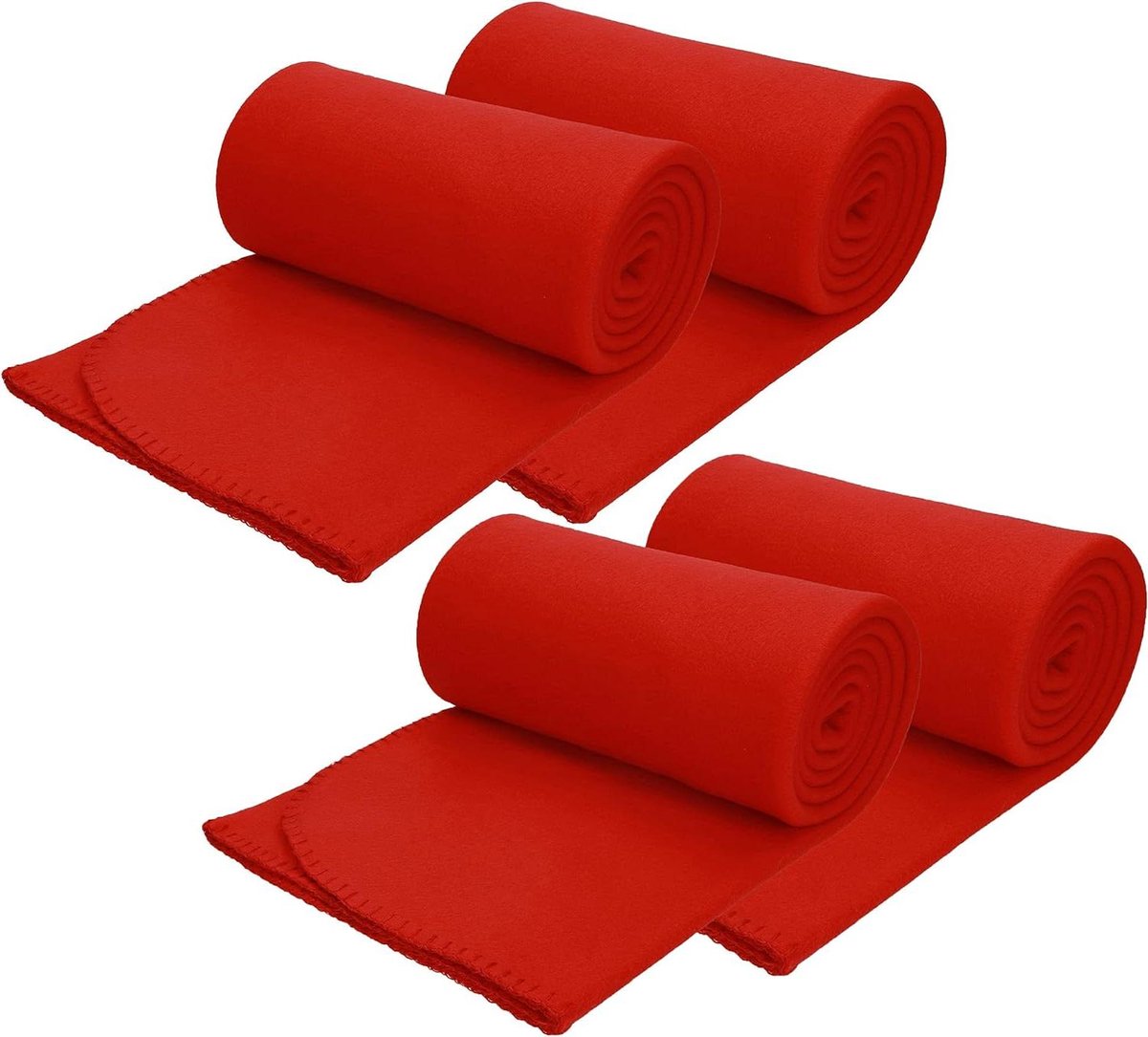 Fleecedekens - Zachte plaids - Gezelligheid thuis - Ademend en warmteregulerend - 130 x 170 cm - Rood