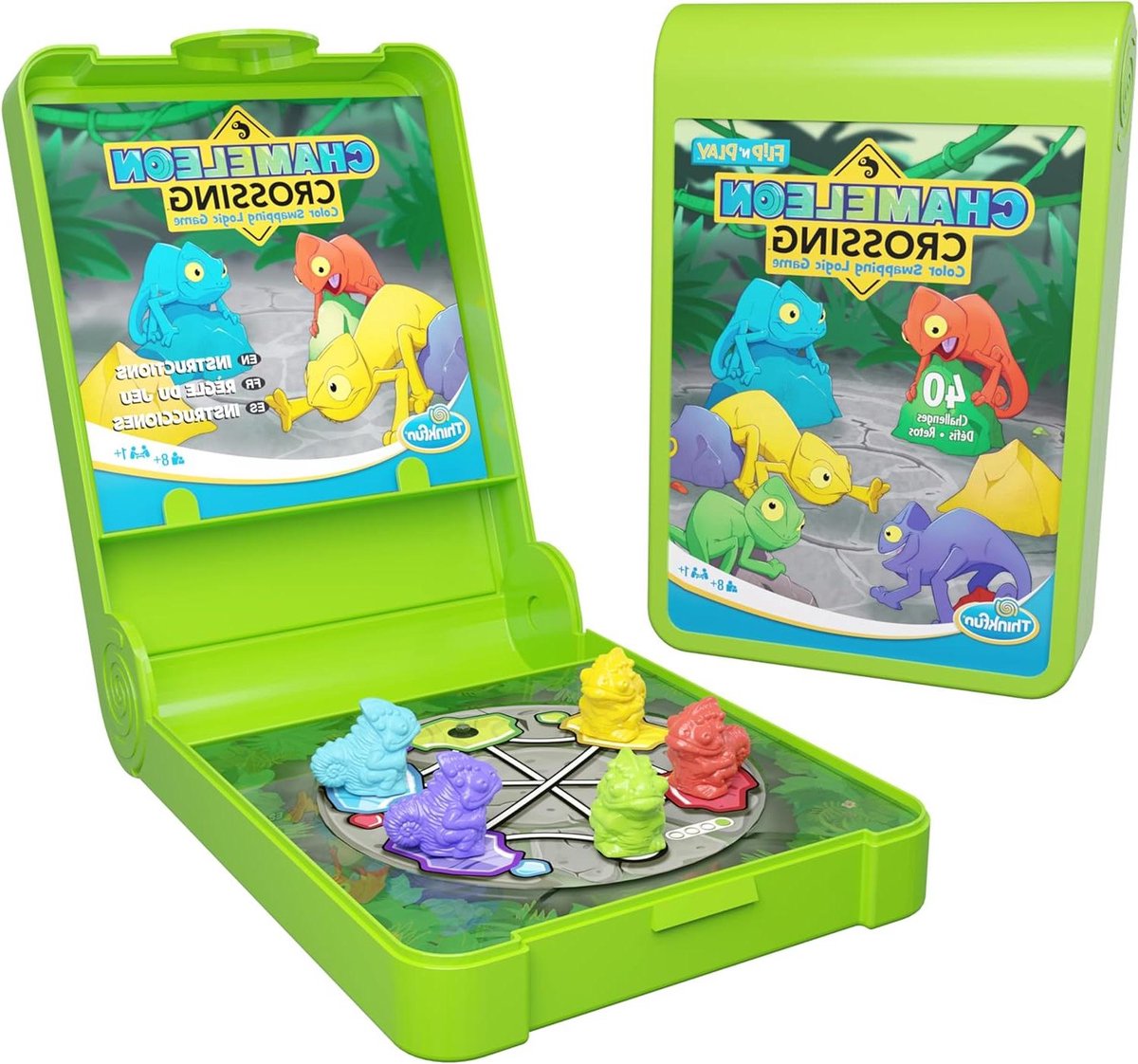 Kameleon Logica Spel - Reis Puzzel - Onderweg Spelen - 40 Progressieve Uitdagingen - 12 x 12 inches - Regenboog