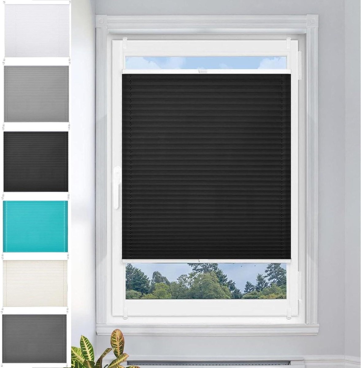 Plissee Klemmfix zonder boren 60 x 220 cm EasyFix geplooide Plissé rolgordijn met klembeug