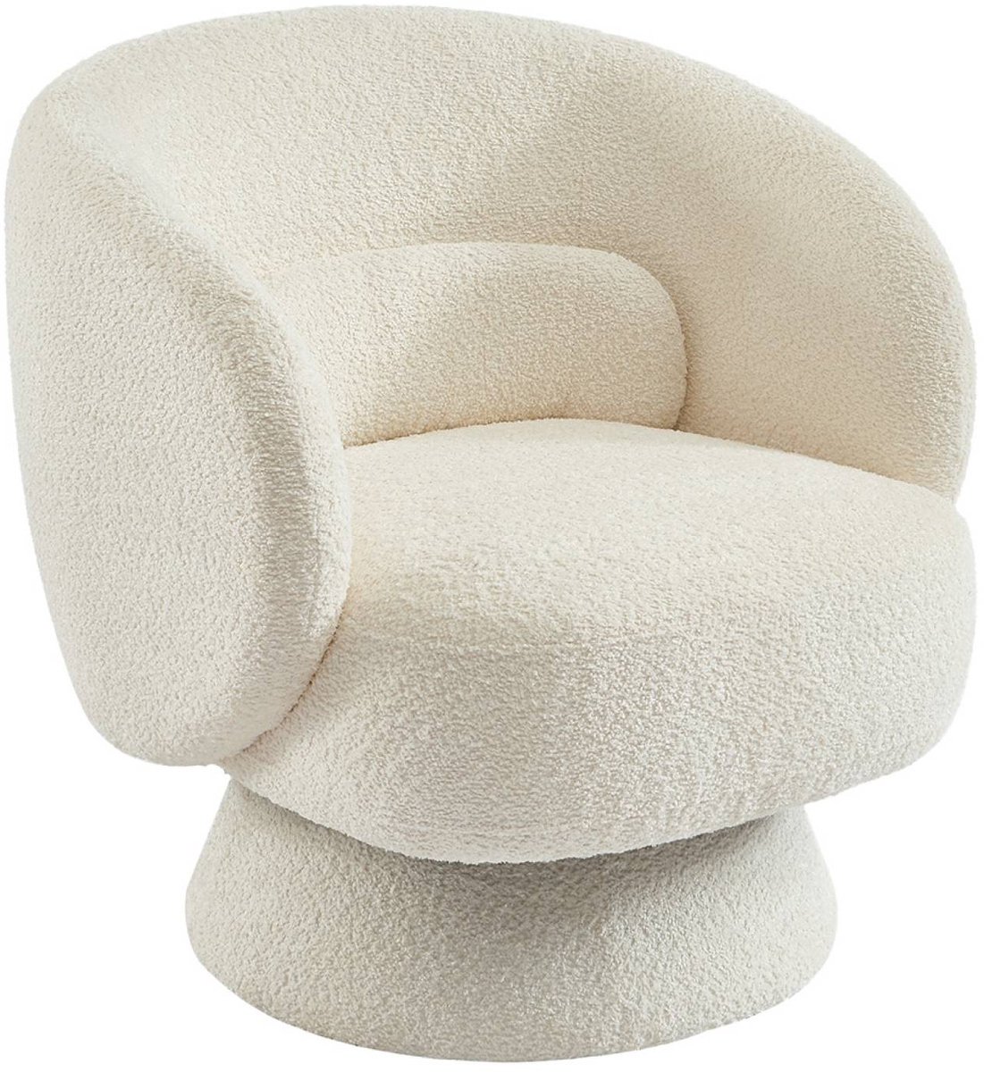 sweeek Fauteuil 360° draaibaar in stof met kussen - elias Crème