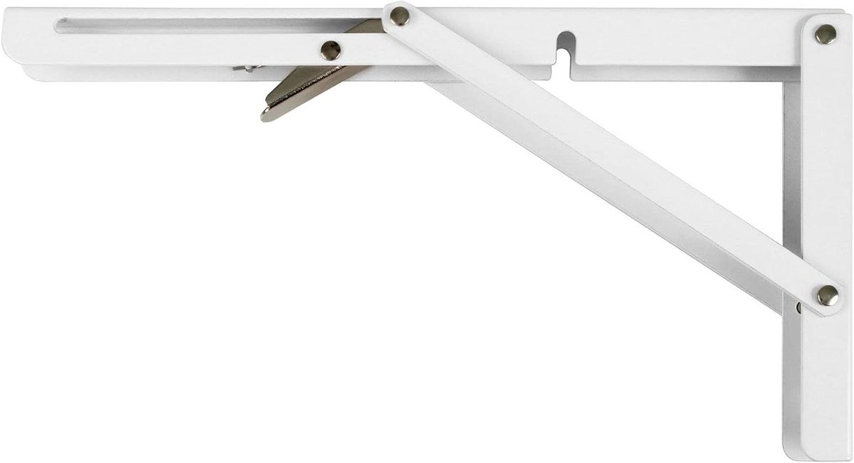 Opklapbare plankdragers - Steunbeugels Hoekbeugels - Planken Ophangen - Opklapbaar Ontwerp - 200 x 110 mm - Wit