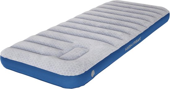 High Peak Unisex Cross Beam Single extra lang luchtbed, met geïntegreerde voetpomp en anti-slip functie, ademend, robuust, zachte bovenkant, voor binnen en buiten van High Peak — afbeelding 2