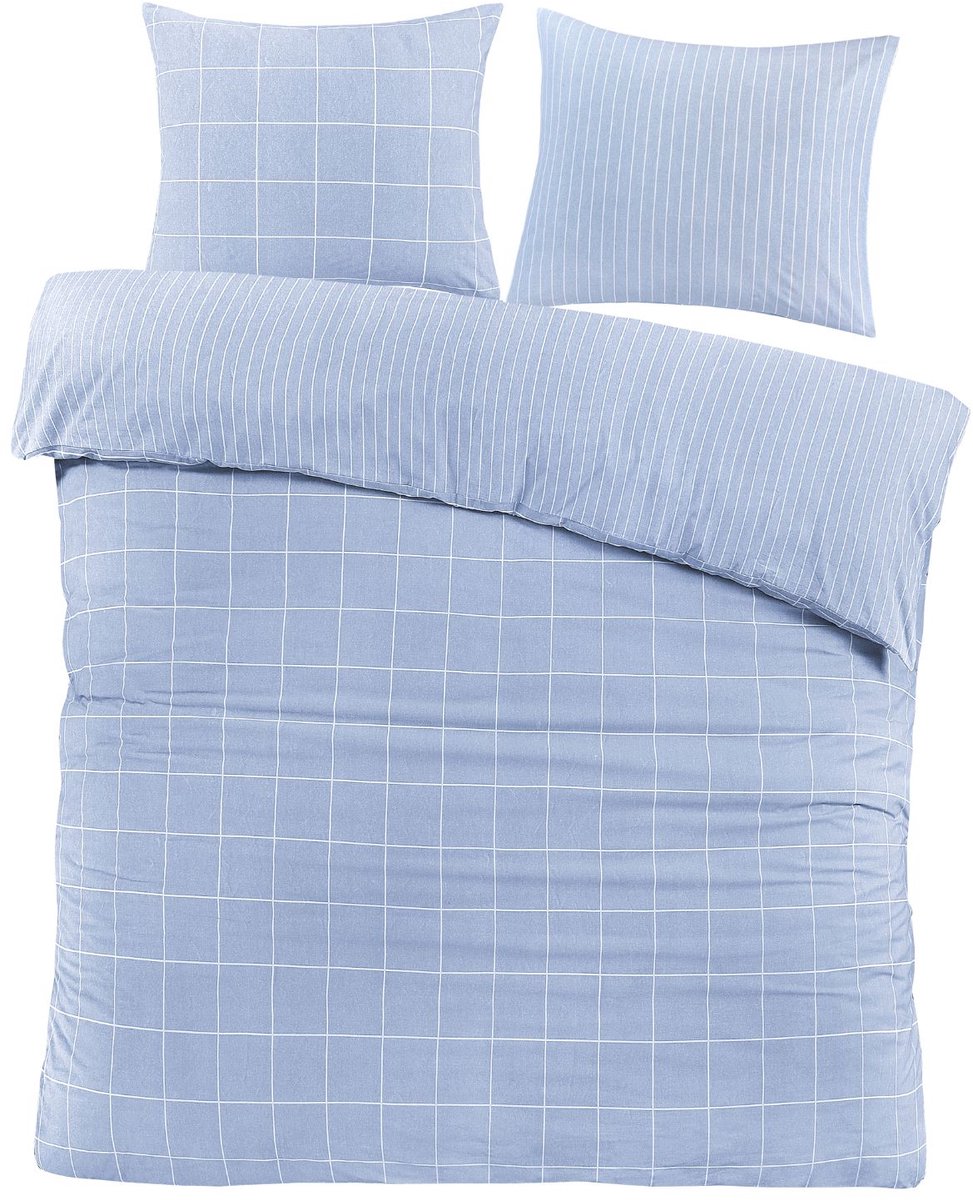 Dekbedovertrek Magnus Blauw 240x200/220 - 100% Katoen - Tweezijdig - Ademend