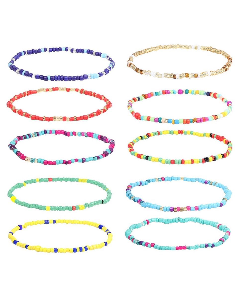 Cosensi - Boho Anklets - Bohemian Armbanden - Handgemaakt en verstelbaar - Meerdere kleuren - Strand sieraden - Geschikt voor vrouwen en meisjes