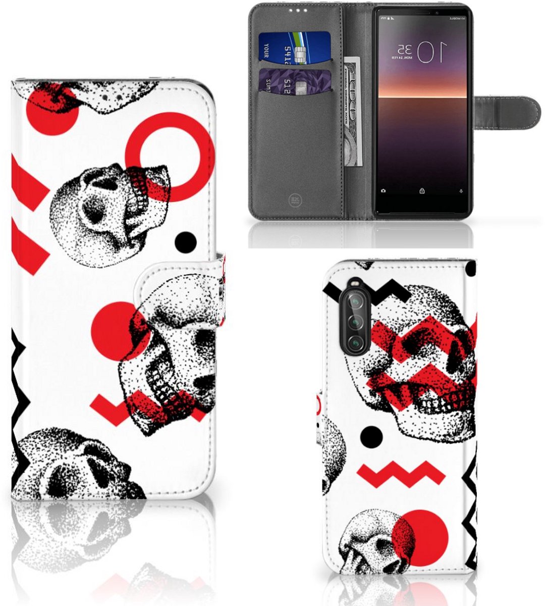 Telefoonhoesje met Naam Sony Xperia 10 II Skull Red