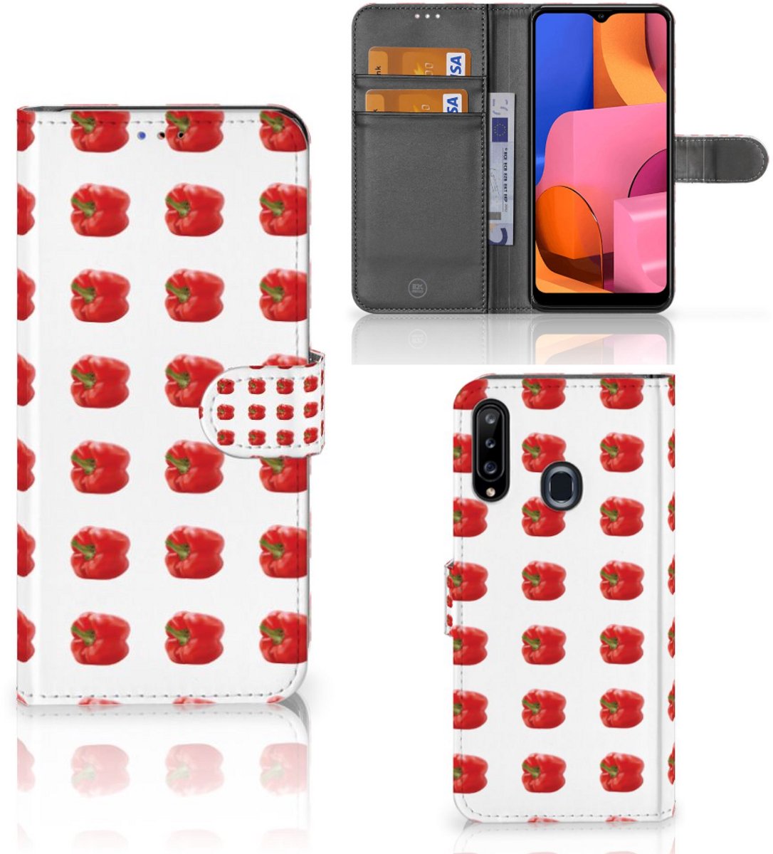 Samsung Galaxy A20s Book Cover Paprika Red
