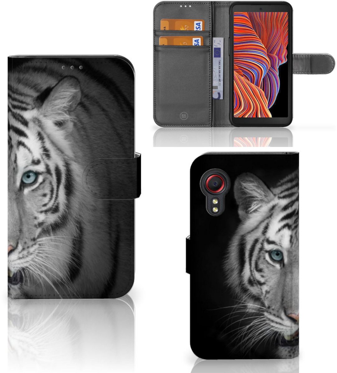 Samsung Galaxy Xcover 5 Telefoonhoesje met Pasjes Tijger