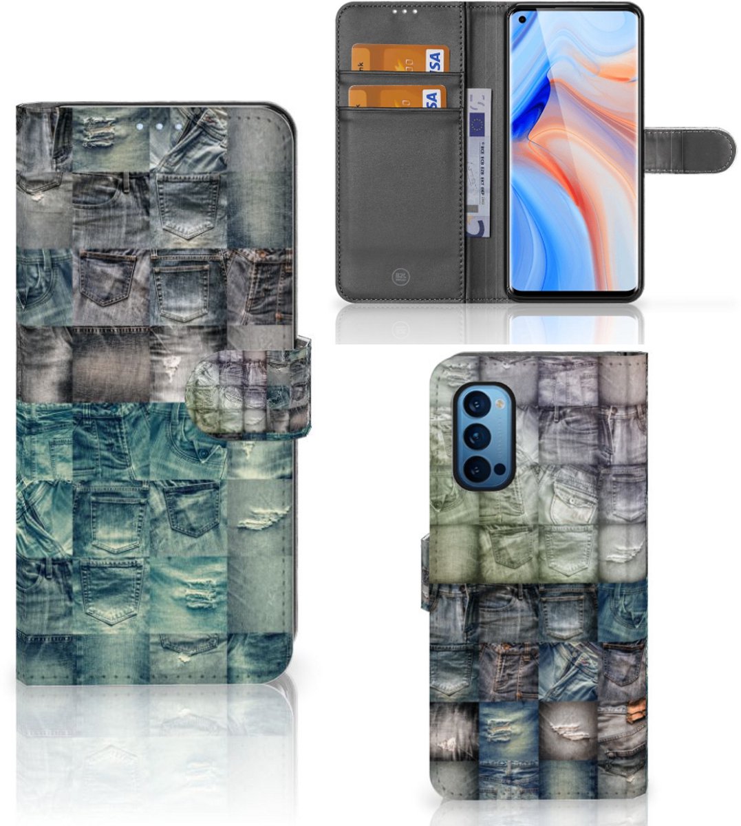Wallet Case met Pasjes OPPO Reno 4 Pro 5G Spijkerbroeken