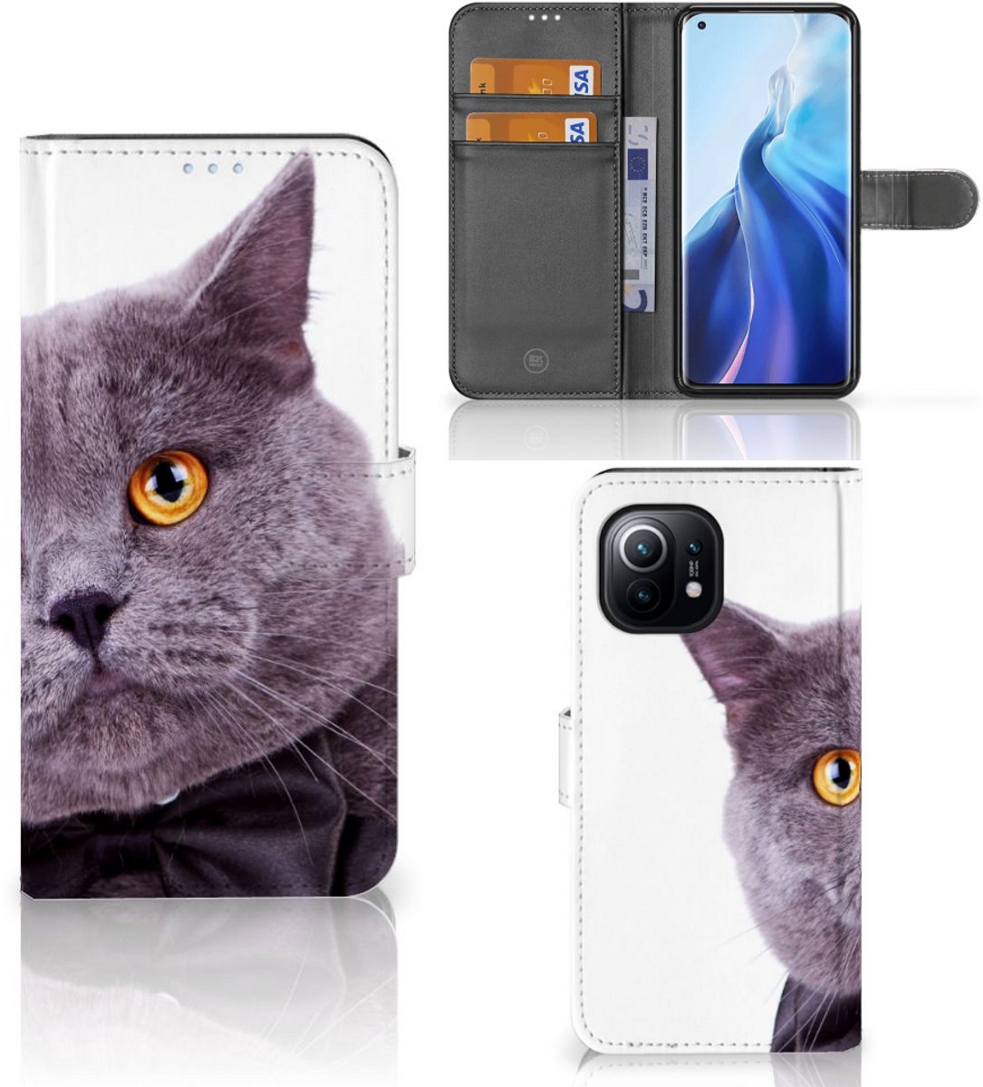 Xiaomi Mi 11 Telefoonhoesje met Pasjes Kat