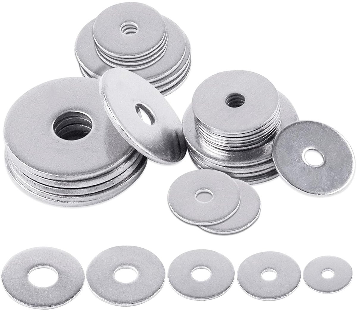 Grote Fender Ringen - Platte Sluitringen - Schroefbevestiging - Corrosiebestendig Materiaal - 100 Stuks M6 - Zilverkleurig
