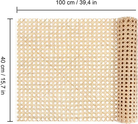 Rotan Webbing Rol - Gevlochten Rietmat voor Meubelherstel en Decoratie (40x100 cm) — afbeelding 5