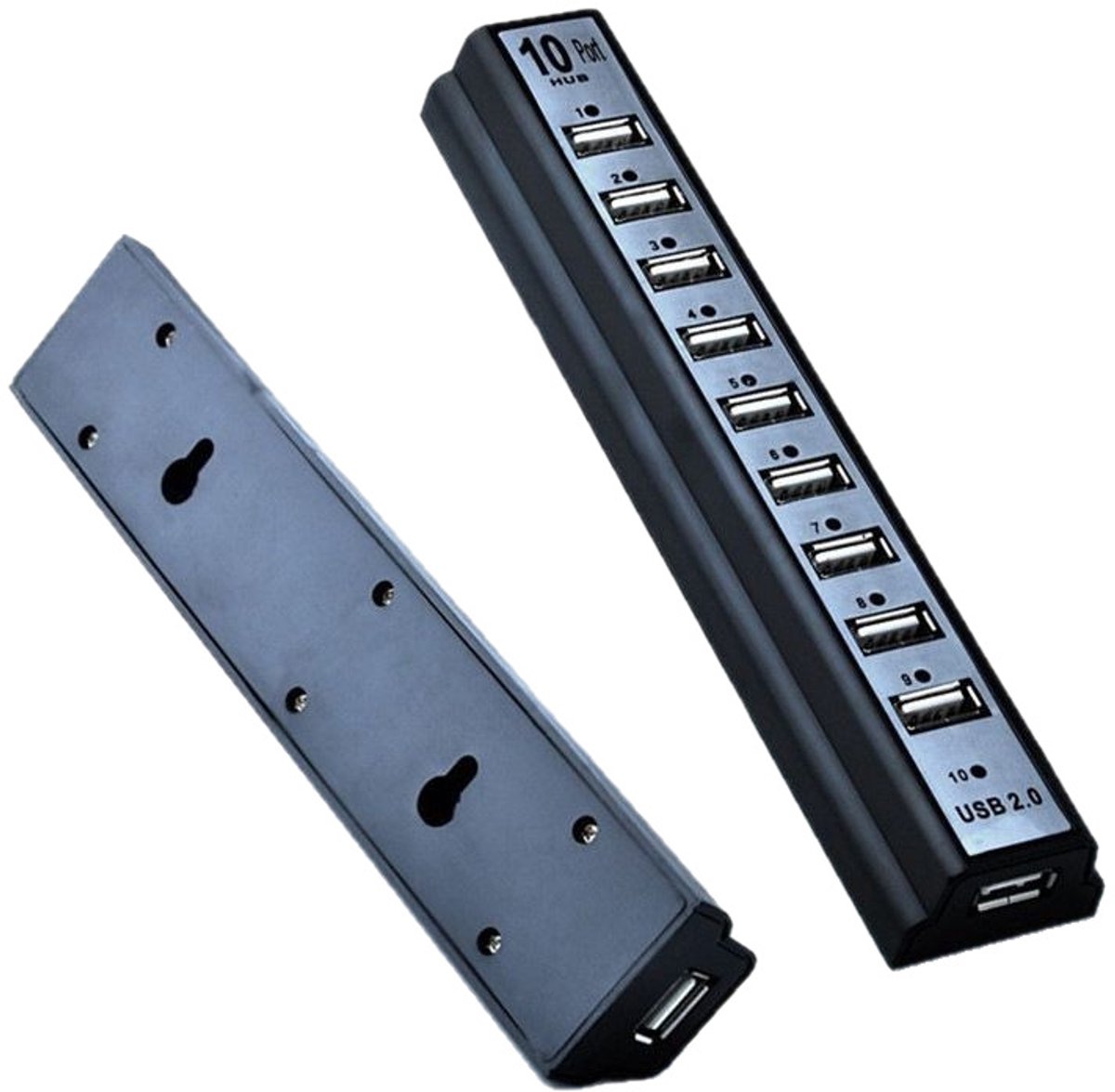 Oneay USB-splitter, 10-poorts USB-hub, 10-bits USB-splitter met voeding, 10-gats USB-hub