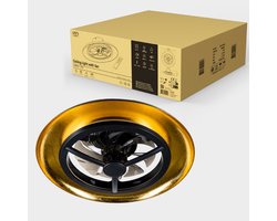 LED's Light Proventa Plafondventilator met verlichting Goud met Zwart 55W 4300lm 1800K/4000K 55cm Extra warm wit licht