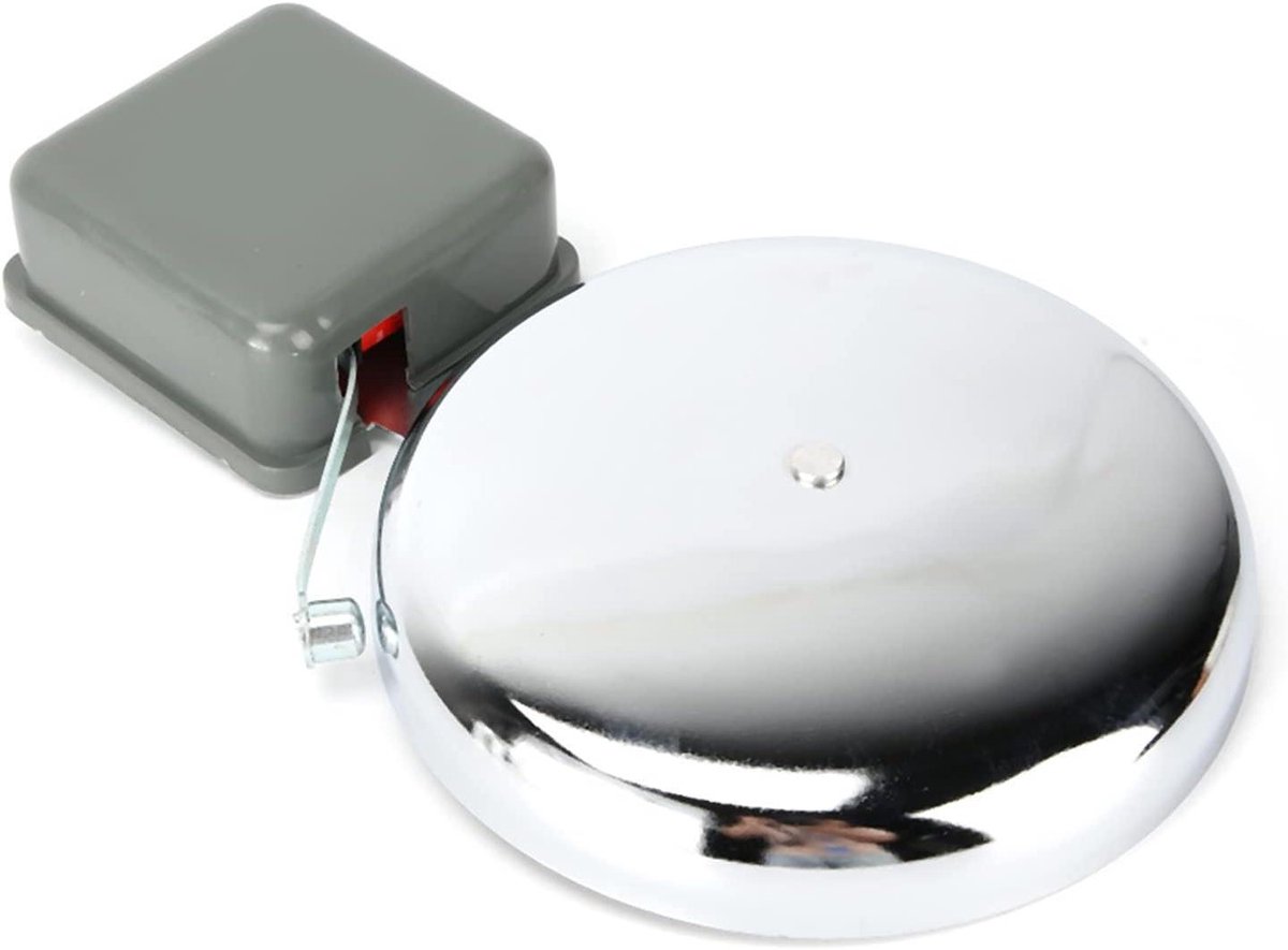 Elektrische Bel - Alarm Sirene - Signaal Geluid - Onderhoudsvrij Ontwerp - 8 Inch - Zilver