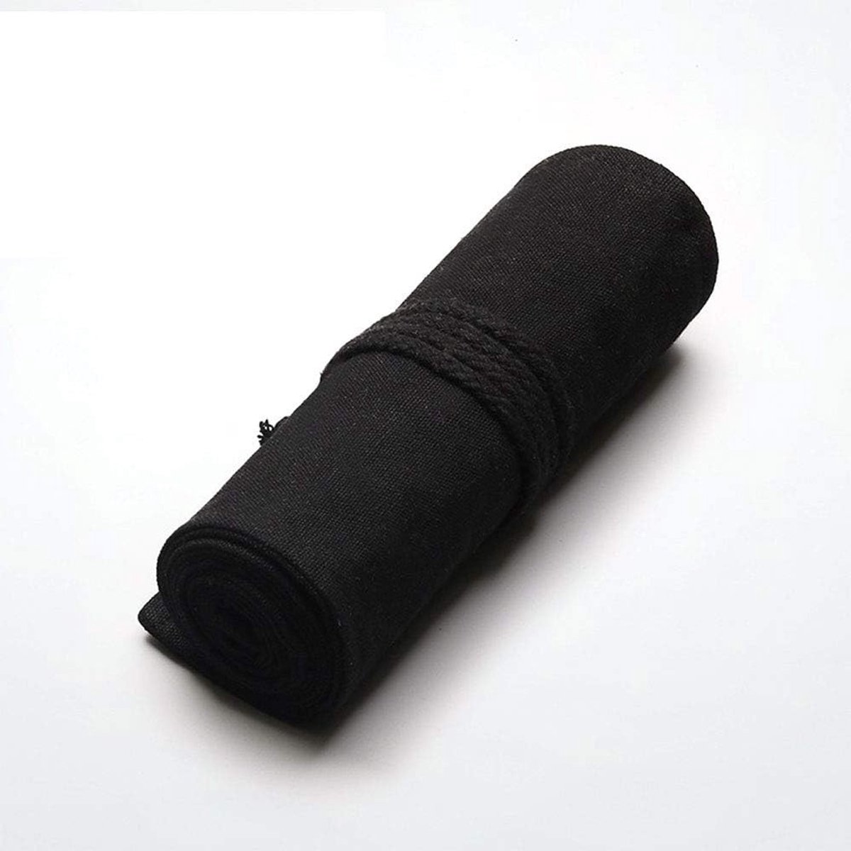 Artist Pencil Holder Roll - Canvas Potloodetui met 48 Gaten voor Kleurpotloden - Ideaal voor School, Kantoor en Creatieve Projecten - Zwart