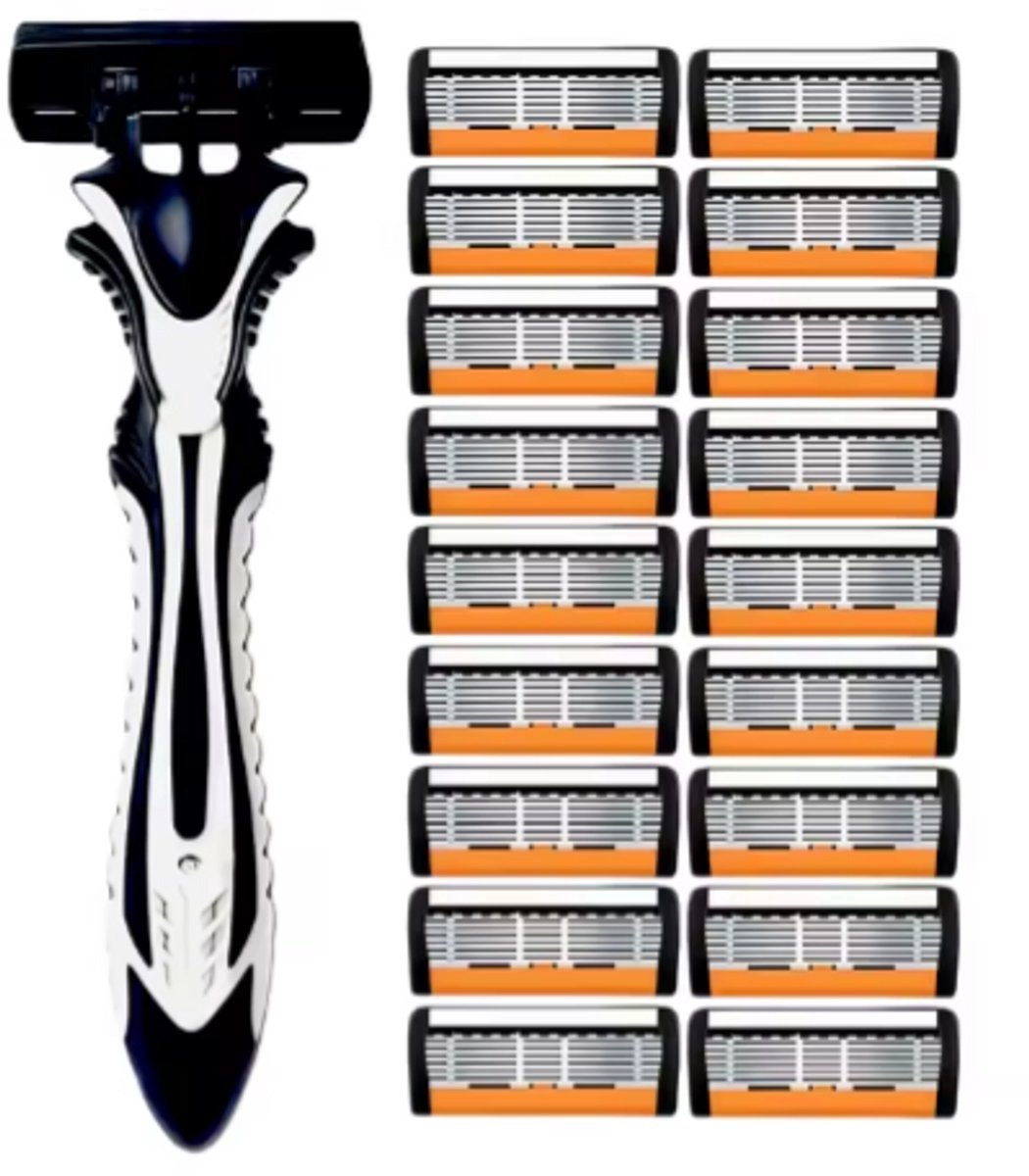 Replacement blades - 6 layers Shaver - 1 handle 18 blades- Shaver for Men and Women- Scheermesjes Navullingen - Veiligheidsscheermes Blades