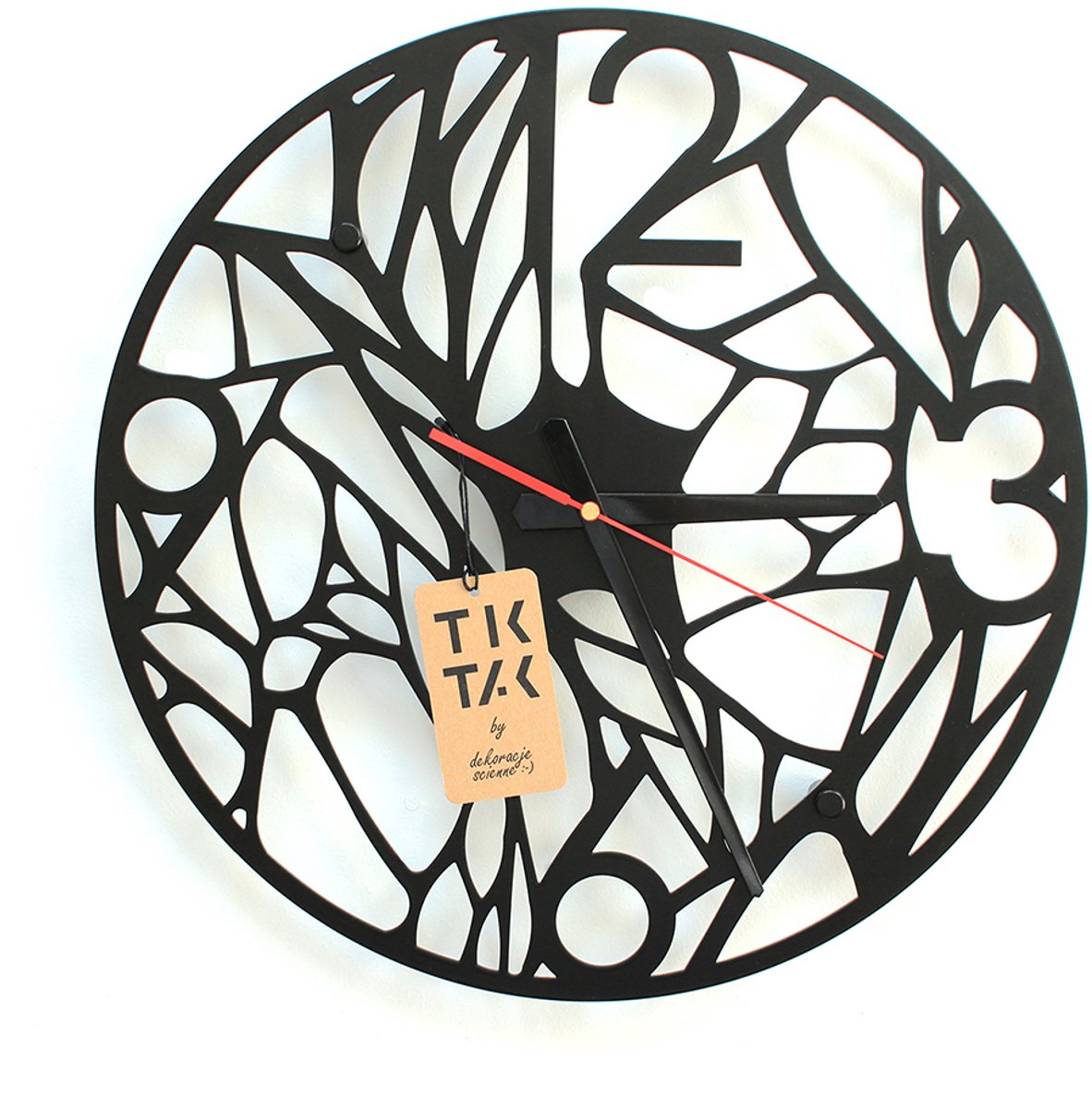 DECOlicious Decorizzly Grasso - Wandklok - 40 cm - Zwart - Driehoekig Ontwerp