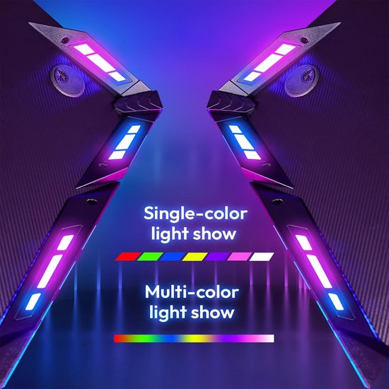 Gamingtafel - Computertafel Bureau - Gamen Werken - RGB LED Verlichting - 120x60x75cm - Zwart — afbeelding 4