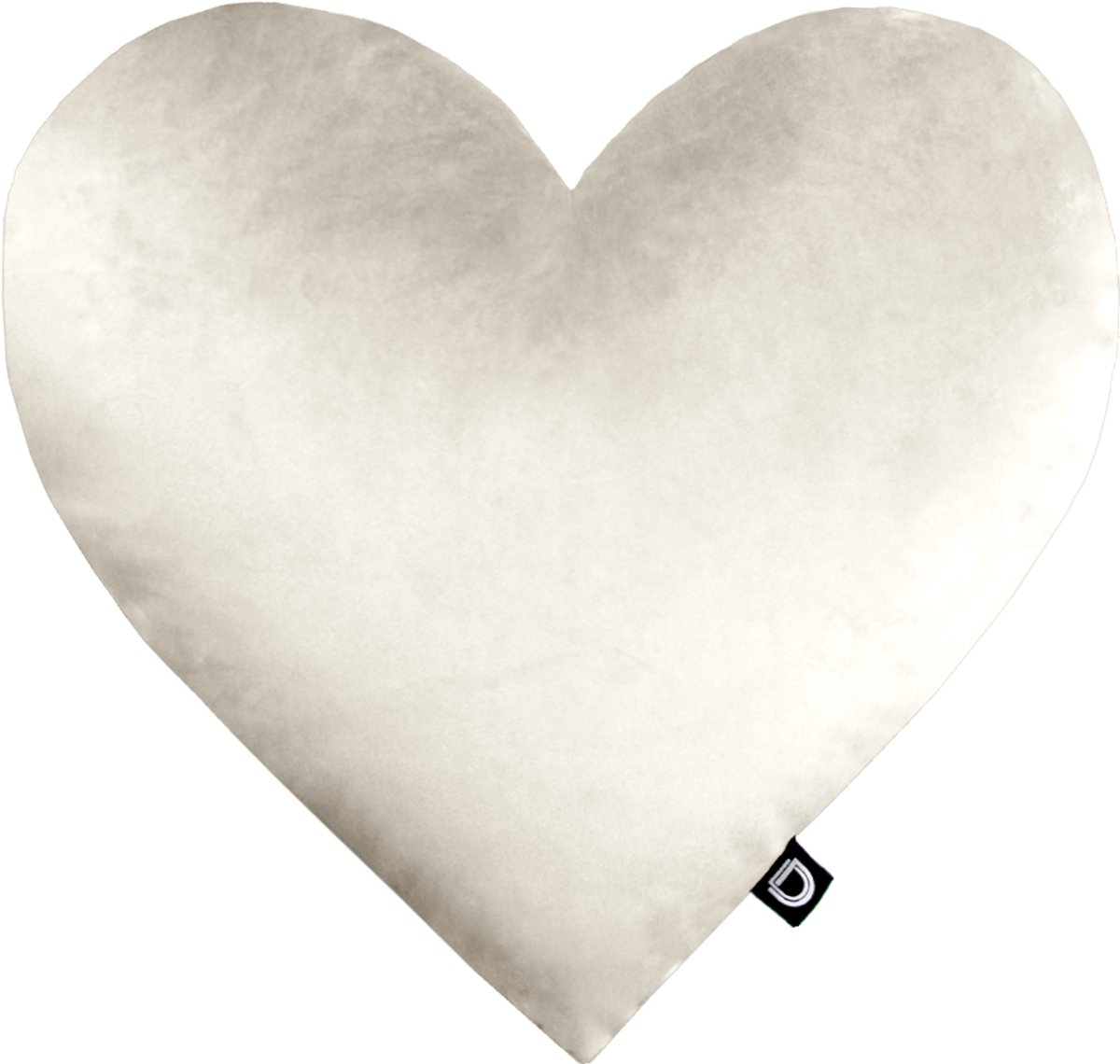 Decordruk Velvet Serie - Sierkussen - Hartvormig - Kremkleurig - 45 cm