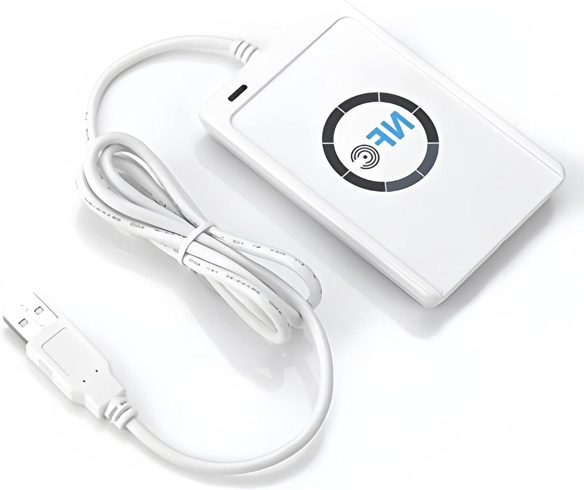 Chipkaartlezer - NFC Lezer - Toegang Beheer - Geïntegreerde Antenne - 65 x 12.8 x 98 mm - Wit