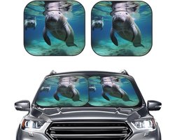 Auto Voorruit Zonnescherm - Auto Scherm - Auto Koel Houden - 2-delig Ontwerp - 7341 x 7341 x 5944 cm