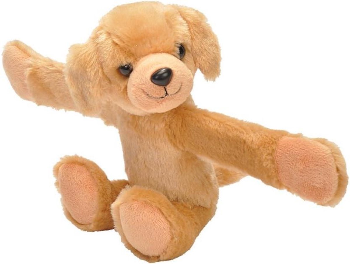 Pluche Hond Armband - Knuffel Dier - Kinderen Spelen - Klikarmband Ontwerp - 20 cm - Geel