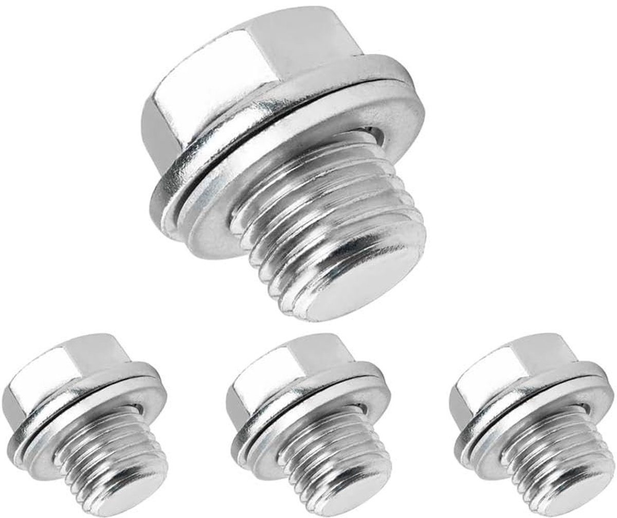 Dailygoody - M14 Oil Drain Screw - Met Sealing Ring - Duurzaam en Corrosiebestendig - 4 Stuks - Voor Auto Motor - Hoogwaardige Kwaliteit