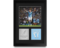 HWC Trading Kevin De Bruyne Manchester City Gifts Printed Signed Signature Picture For Football Fans And Football Fans - A4 Portrait Framed