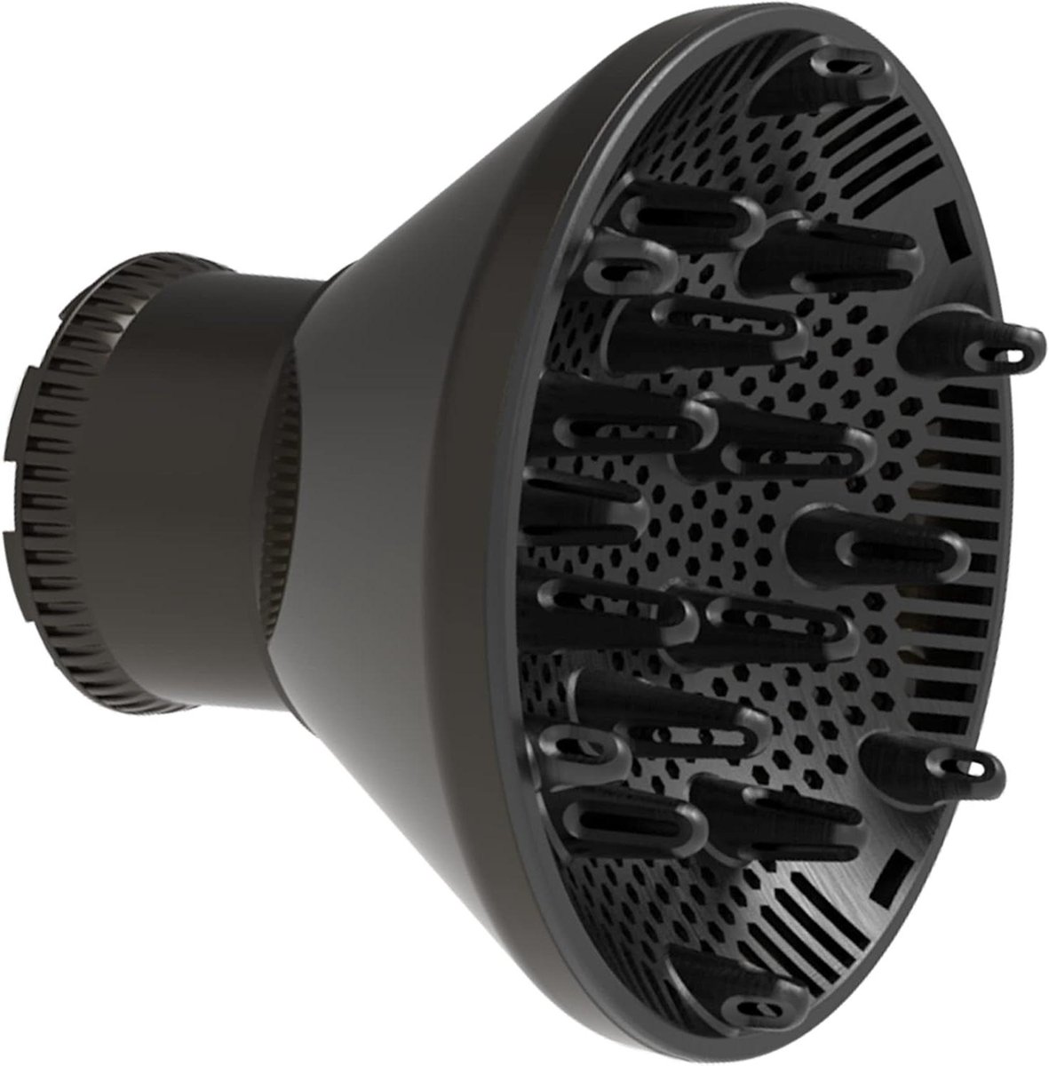 Universele Haar Diffuser - Haardroger Opzetstuk - Krullen Stylen - Universele Pasvorm - 4.3-5.6 cm - Zwart