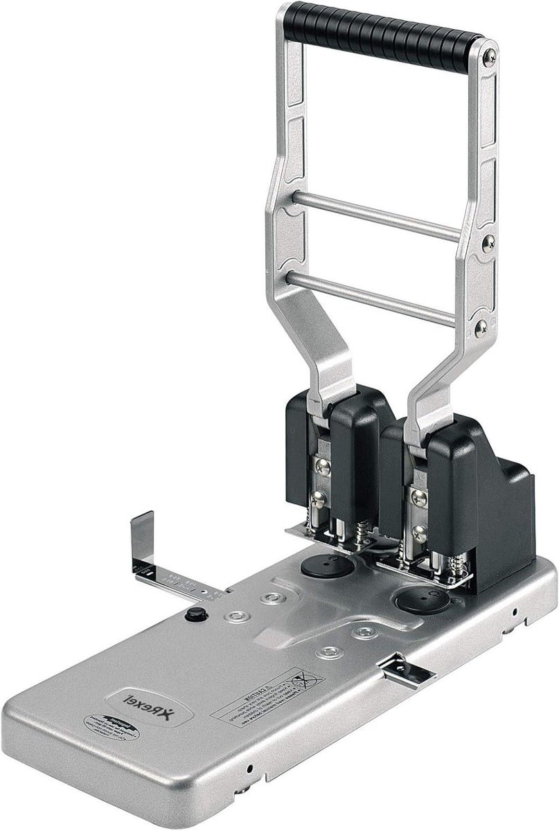 Perforator - Papierperforator - Papier Verwerken - Krachtbesparend Perforeren - 150 Vellen - Zilver Zwart