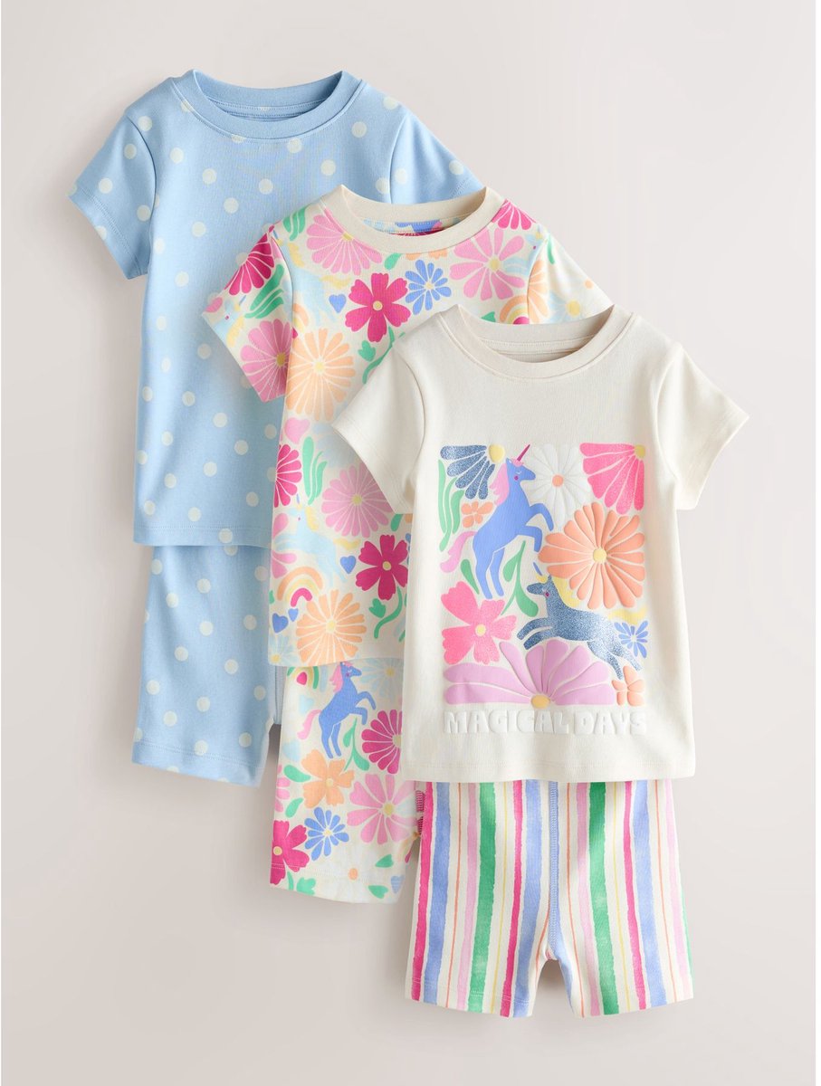 Next - Meisjes - Set van 3 korte pyjama's - Roze
