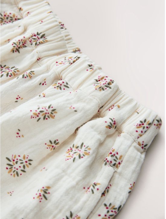Next - Meisjes - Broek met ronde pijpen en elastische taille - Crème