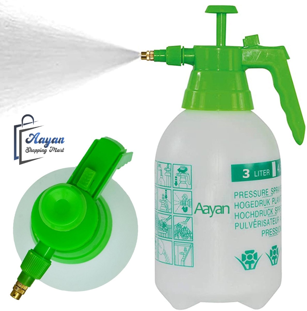 Druksproeier 3L – Hand Plantenspuit voor Tuin & Kamerplanten – Verstelbare Sproeikop – water sproeier tuin – sproeier voor planten – tuin gereedschap sproeier – sproeier kamerplanten – drukspuit met maatverdeling – plantenspuit 3L – wit – 43289