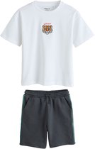 Next - Jongens - Set met T-shirt met korte mouwen en korte broek - Wit