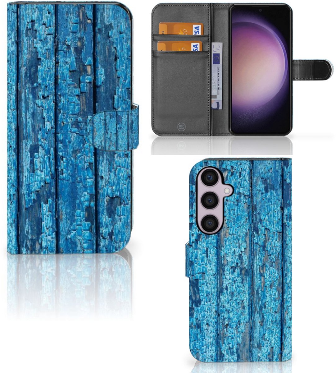 Samsung Galaxy S24 Plus Book Style Case Wood Blue