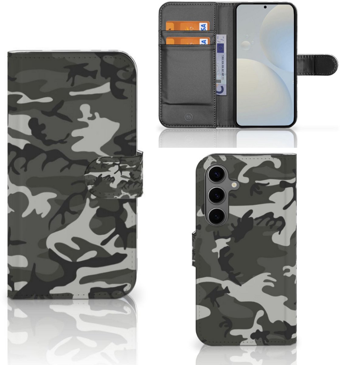 Book Case voor Samsung Galaxy S25 Telefoon Hoesje Army Light