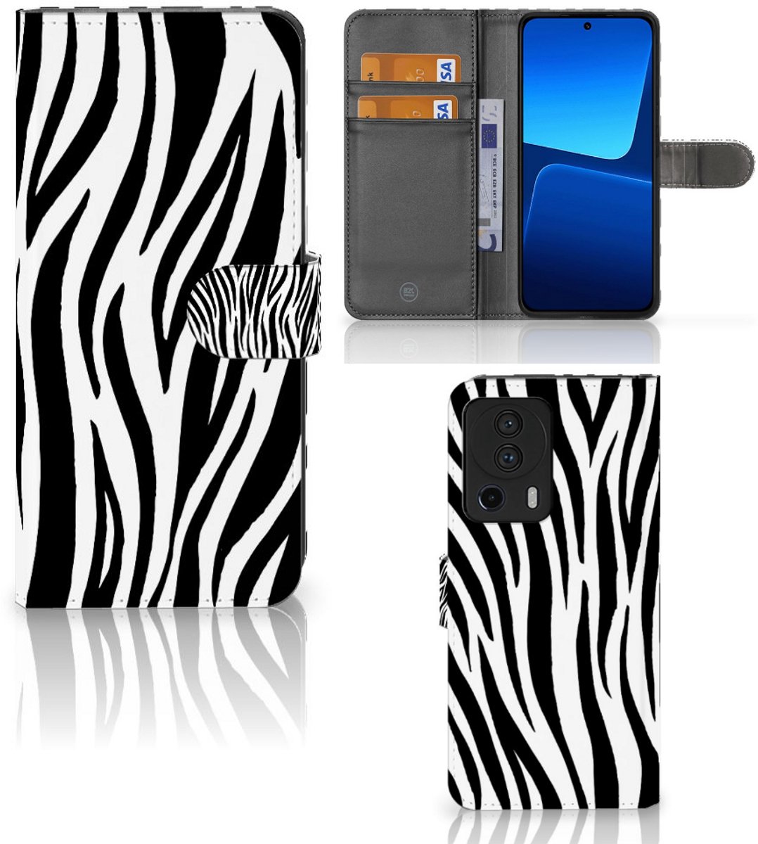 Xiaomi 13 Lite Telefoonhoesje met Pasjes Zebra