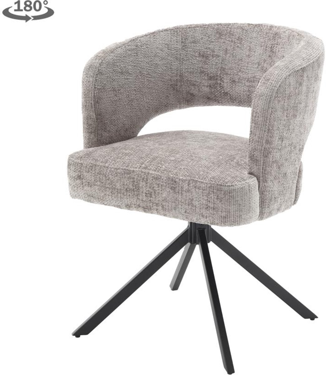 Tower Living Eetkamerstoel Mura - Zilver Stof - 62x60x81cm